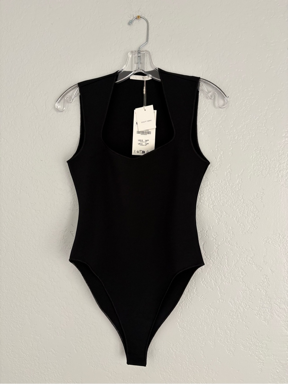 ❤️ NEW  Zara Black Knit Top BODY with Cream Tag and Cord